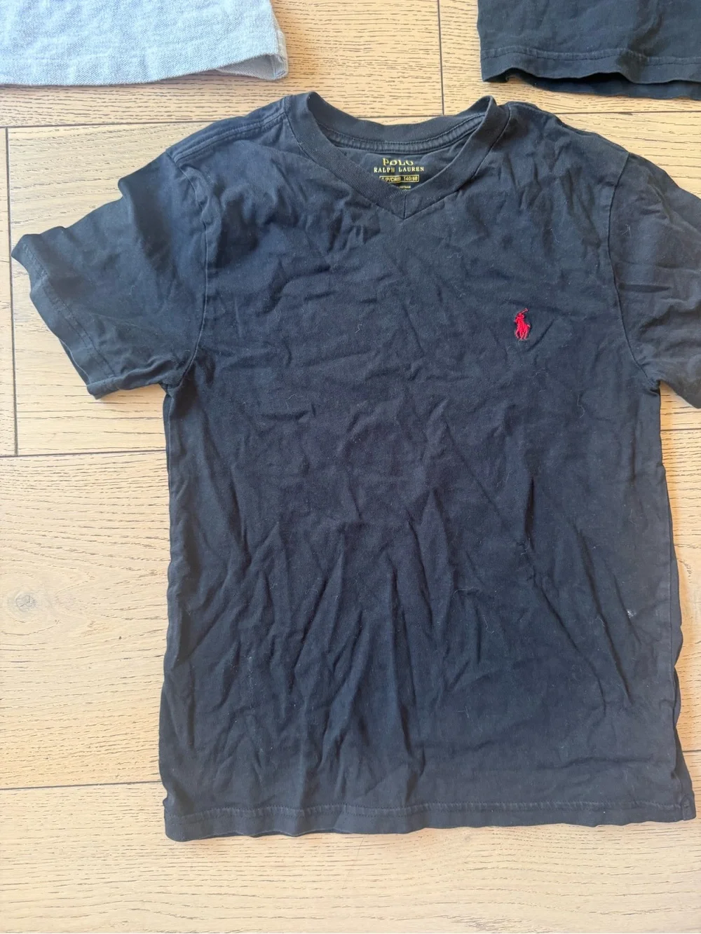 Ralph Lauren Kids 3-Piece Polo & Tees in Black and Light Gray